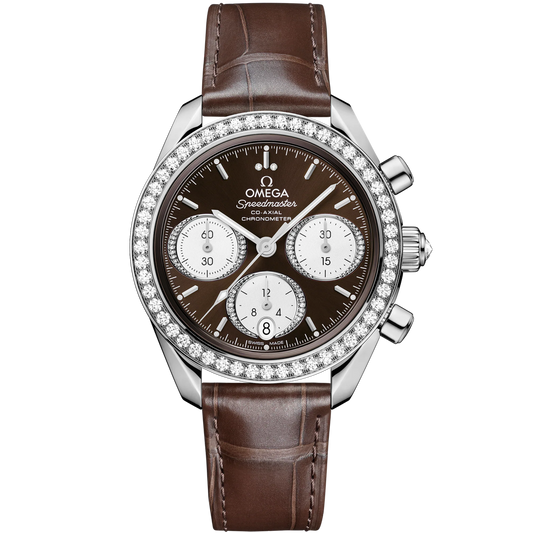 SPEEDMASTER 38 MM, STEEL ON ALLIGATOR
