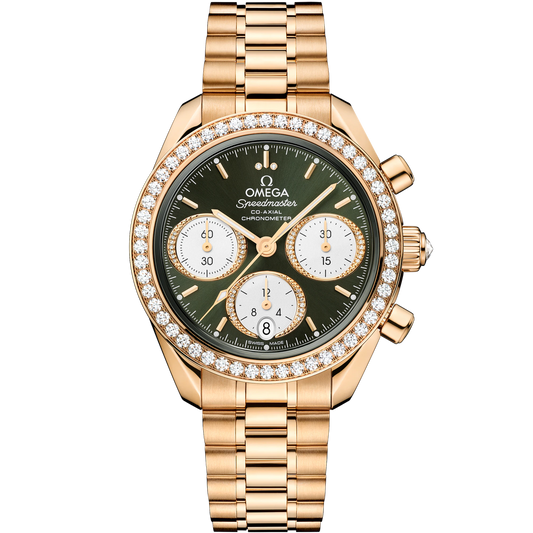 SPEEDMASTER 38 MM, MOONSHINE™ GOLD ON MOONSHINE™ GOLD
