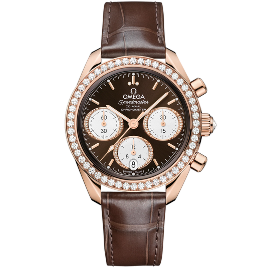SPEEDMASTER 38 MM, SEDNA™ GOLD ON ALLIGATOR
