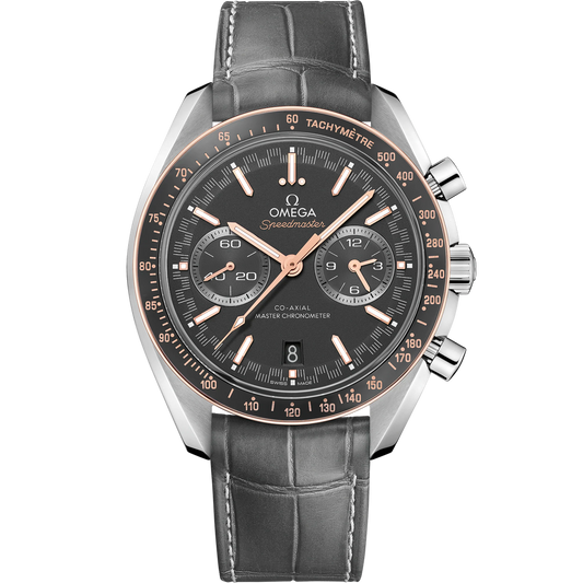 SPEEDMASTER RACING 44.25 MM, STEEL ON LEATHER STRAP