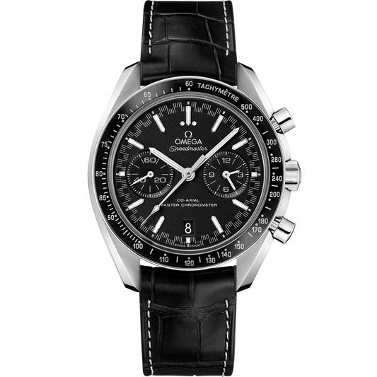 SPEEDMASTER RACING 44.25 MM, STEEL ON LEATHER STRAP