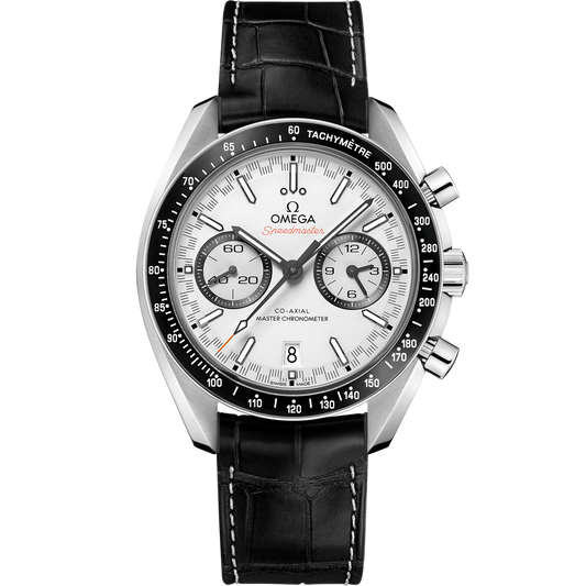 SPEEDMASTER RACING 44.25 MM, STEEL ON LEATHER STRAP