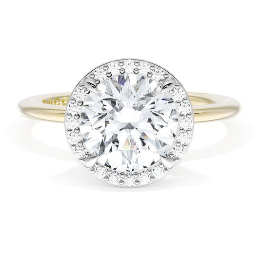 Round Bloom Two-Tone Engagement Ring