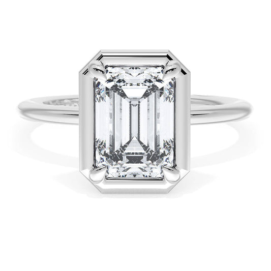 Emerald Solitaire Engagement Ring