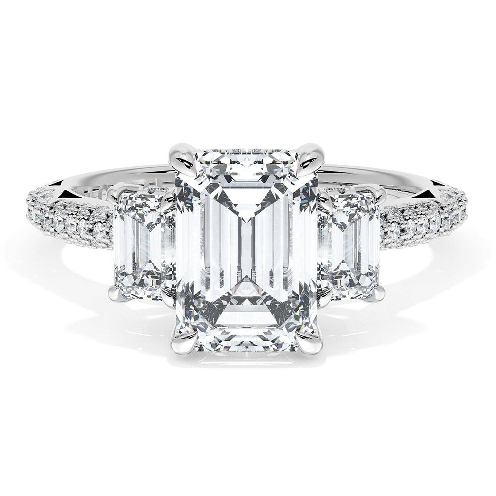 Emerald 3-Stone Engagement Ring