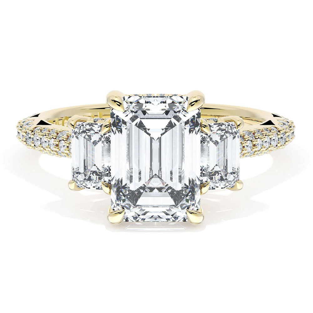 Emerald 3-Stone Engagement Ring