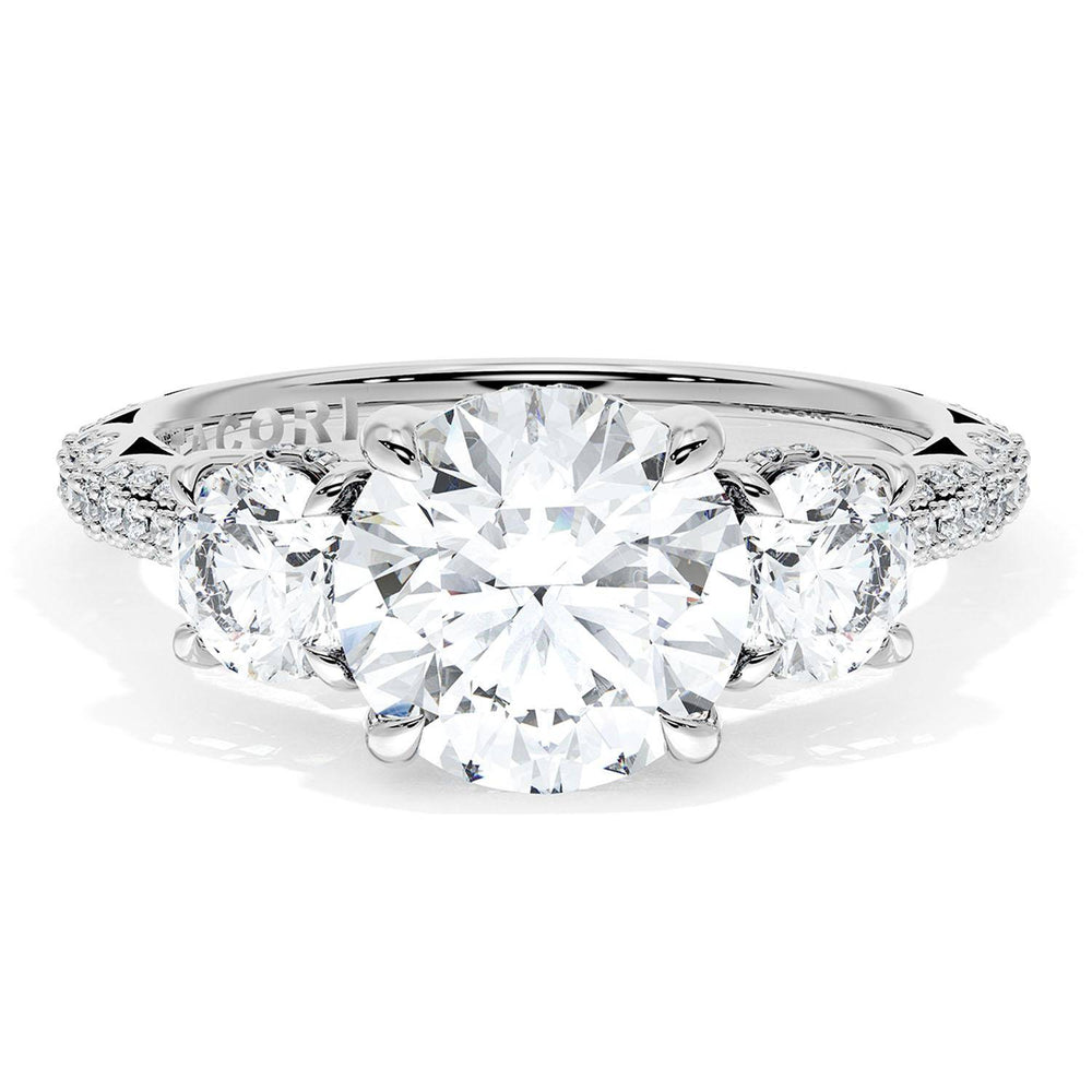 Round 3-Stone Engagement Ring