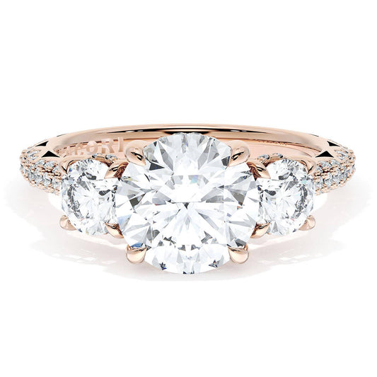 Round 3-Stone Engagement Ring