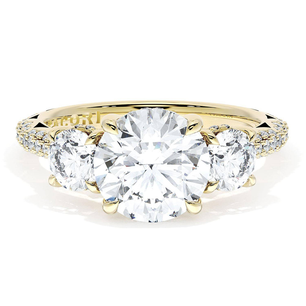 Round 3-Stone Engagement Ring