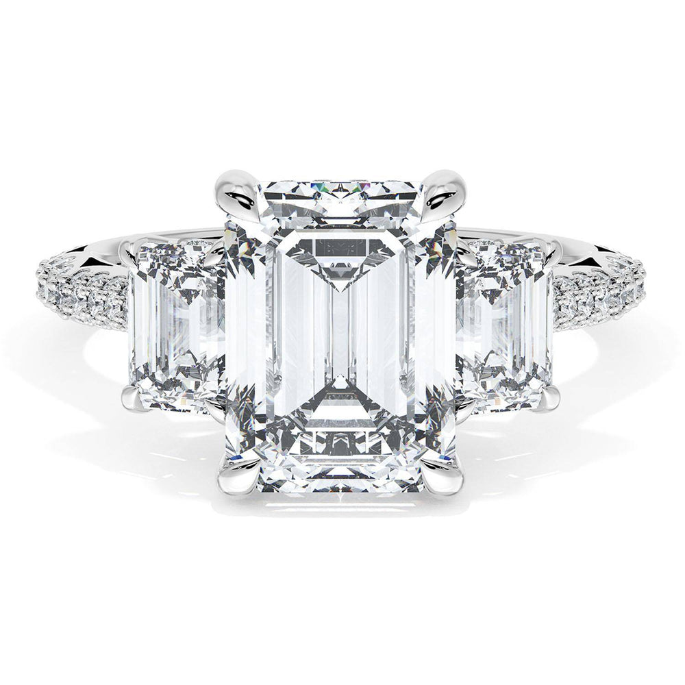 Emerald 3-Stone Engagement Ring