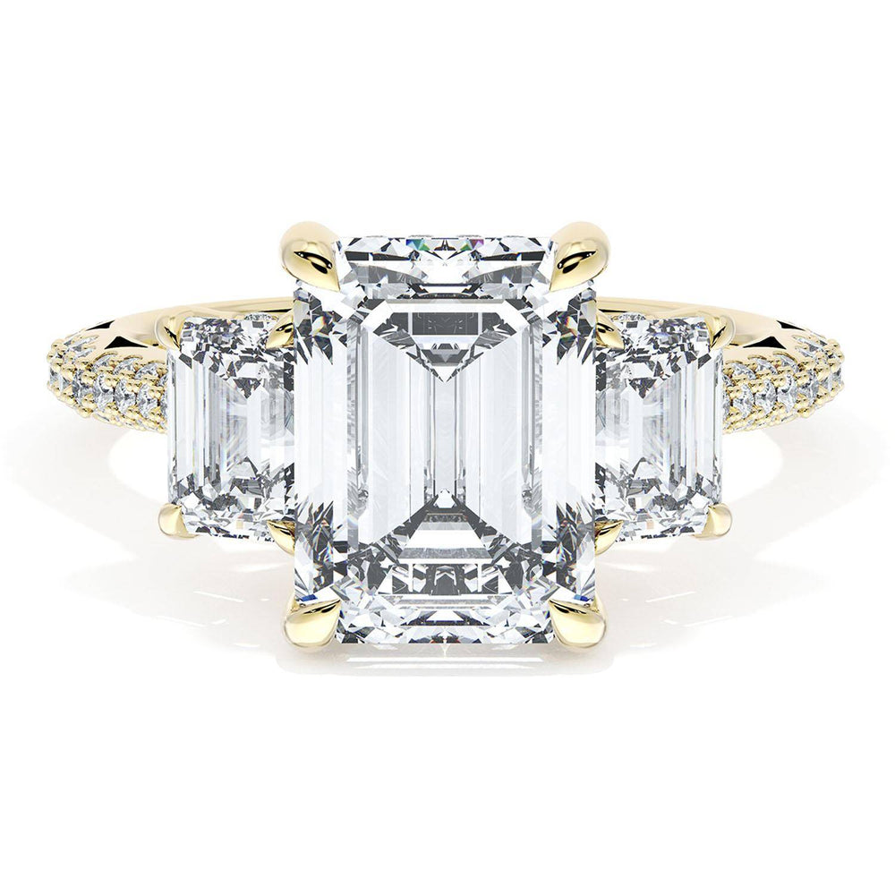 Emerald 3-Stone Engagement Ring
