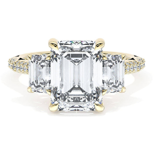 Emerald 3-Stone Engagement Ring