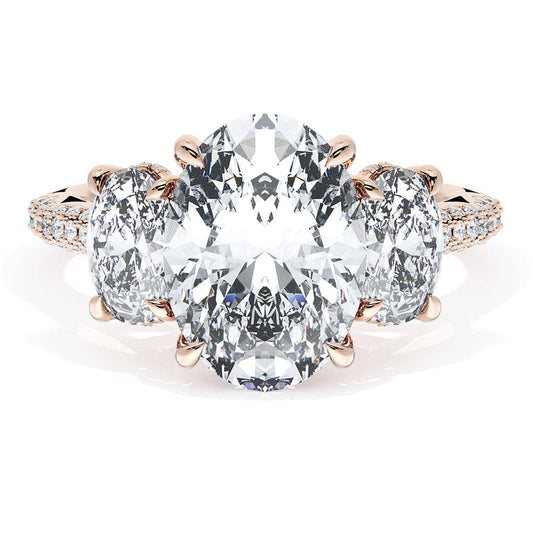Oval 3-Stone Engagement Ring