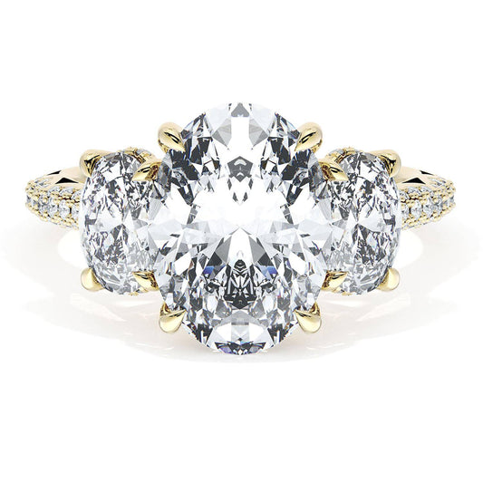 Oval 3-Stone Engagement Ring