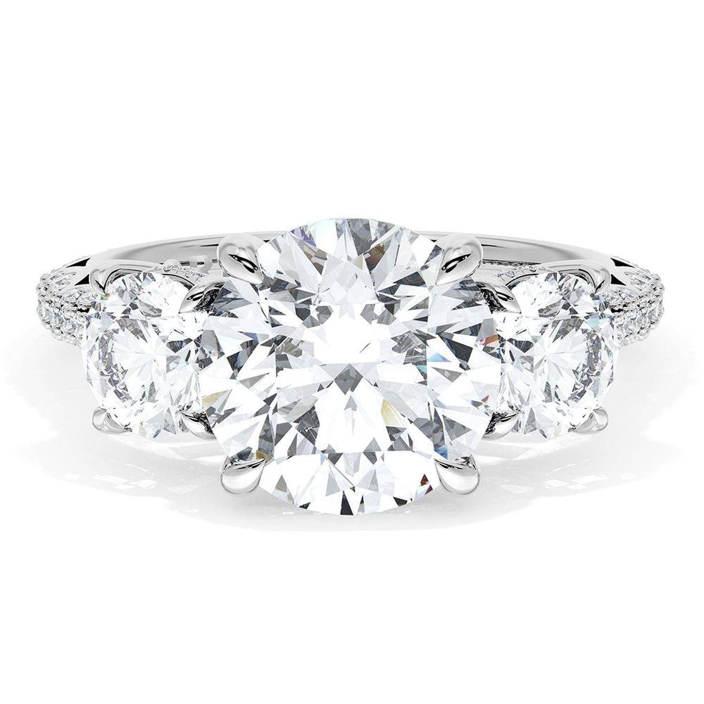 Round 3-Stone Engagement Ring