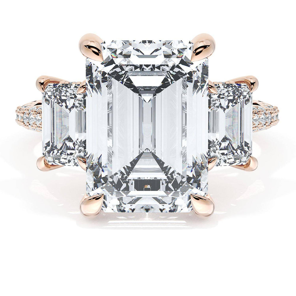 Emerald 3-Stone Engagement Ring