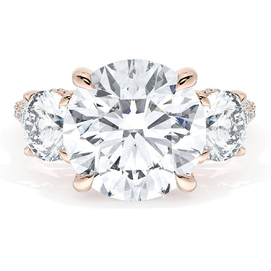 Round 3-Stone Engagement Ring