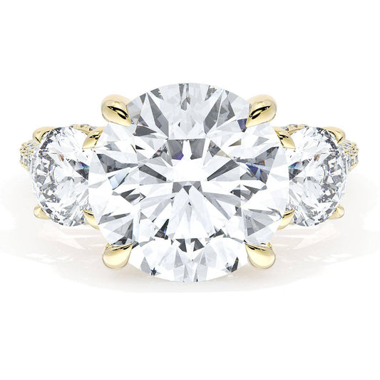 Round 3-Stone Engagement Ring