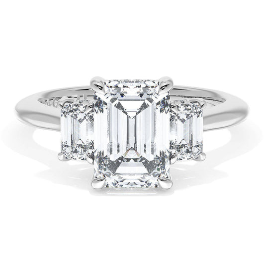 Emerald 3-Stone Engagement Ring