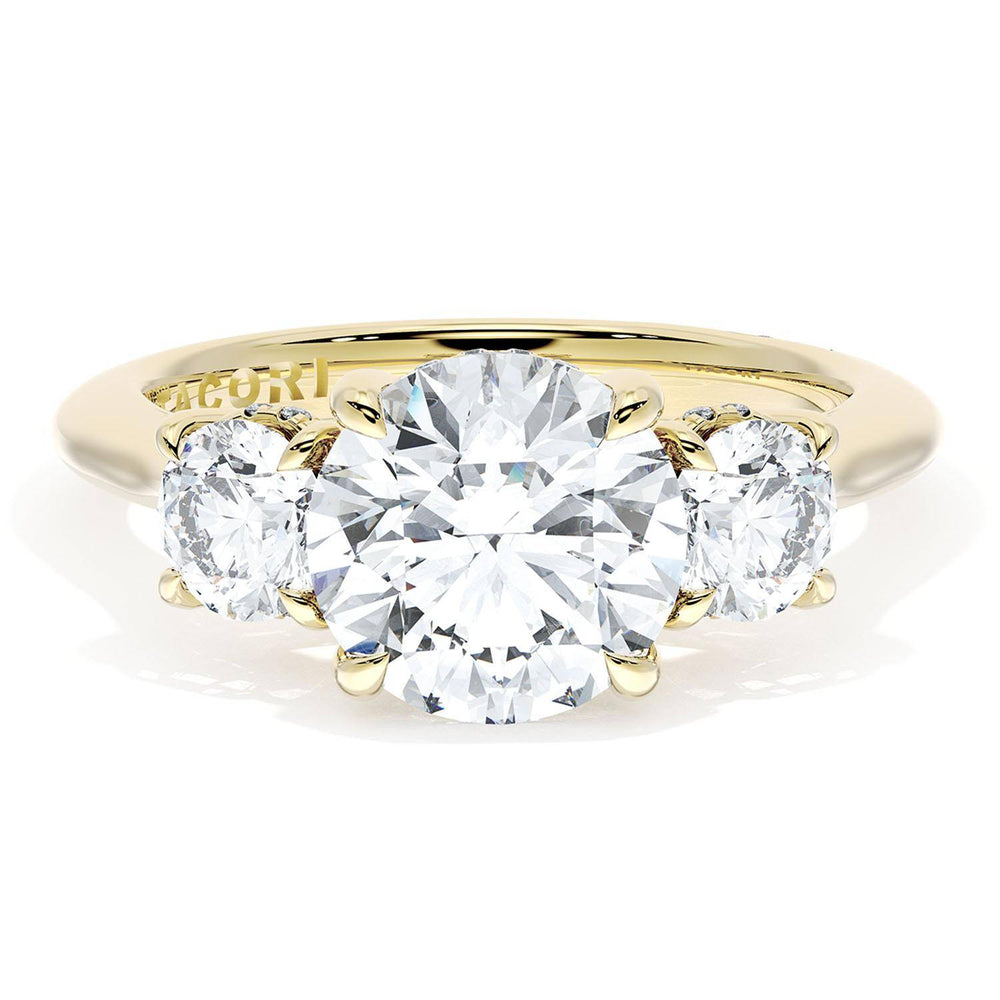 Round 3-Stone Engagement Ring