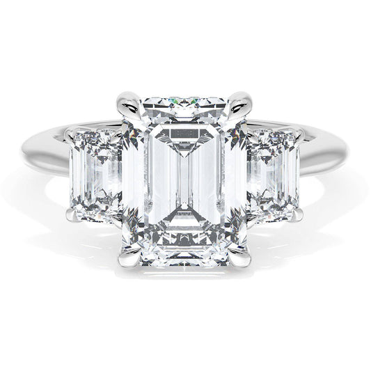 Emerald 3-Stone Engagement Ring