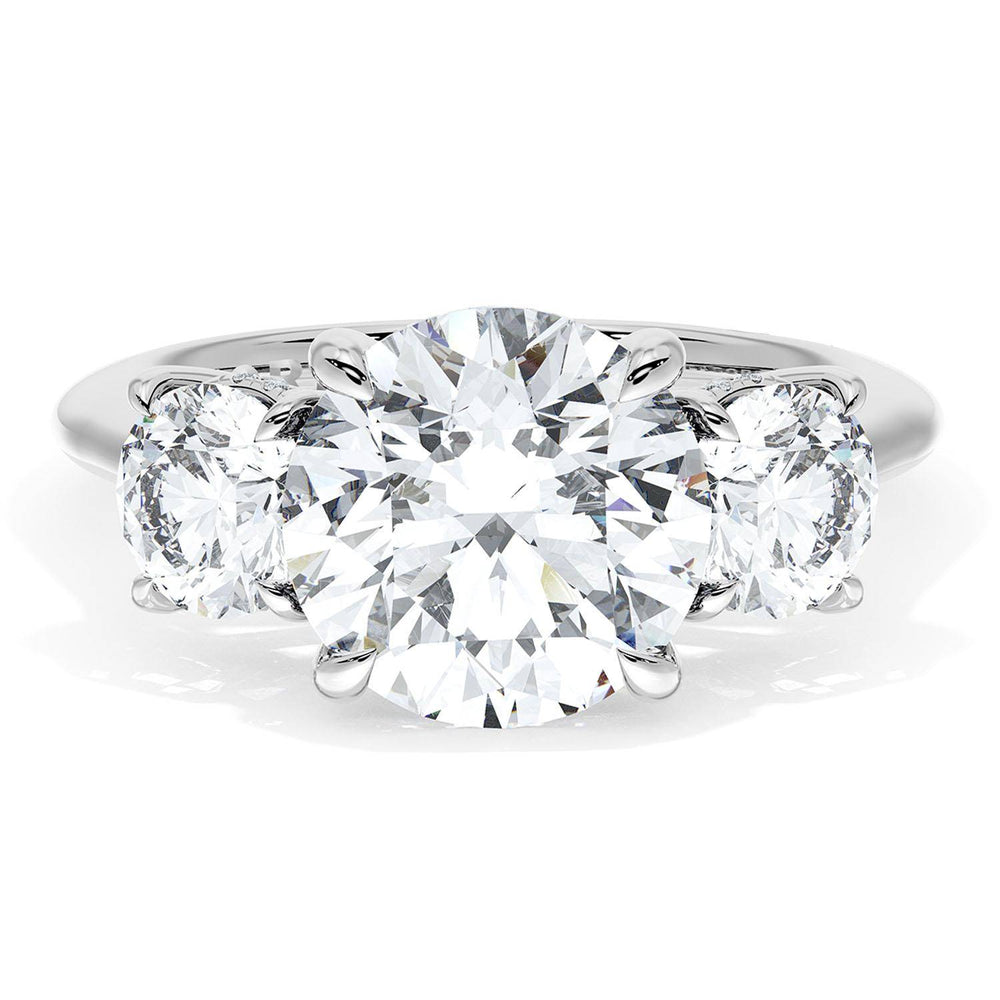 Round 3-Stone Engagement Ring