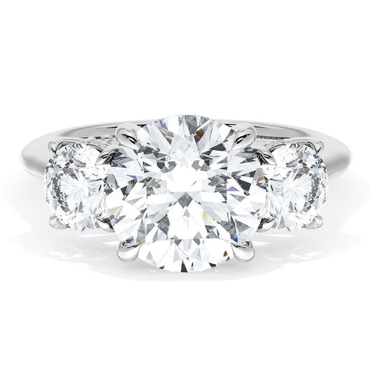 Round 3-Stone Engagement Ring