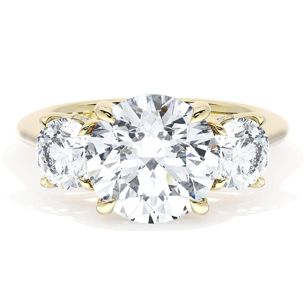 Round 3-Stone Engagement Ring