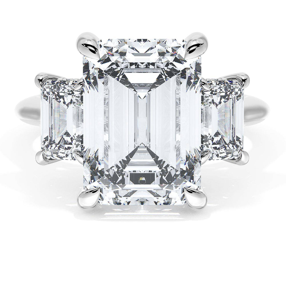 Emerald 3-Stone Engagement Ring