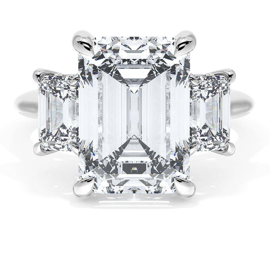 Emerald 3-Stone Engagement Ring