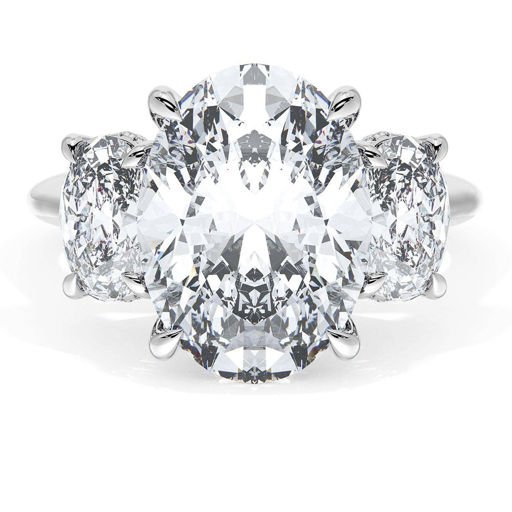 Oval 3-Stone Engagement Ring