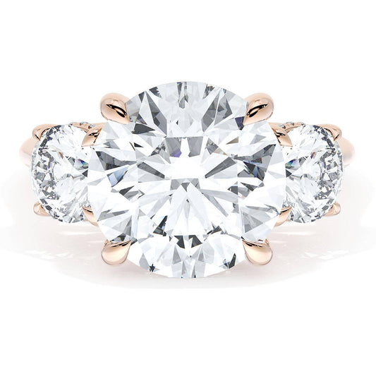 Round 3-Stone Engagement Ring