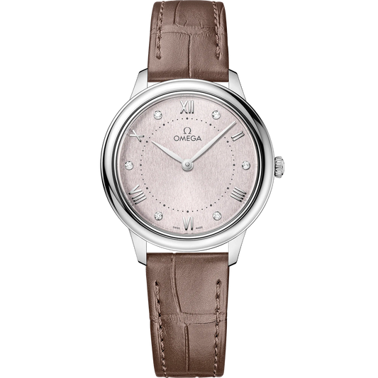 DE VILLE PRESTIGE 30 MM, STEEL ON LEATHER STRAP
