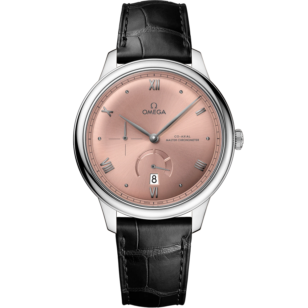 DE VILLE PRESTIGE 41 MM, STEEL ON LEATHER STRAP