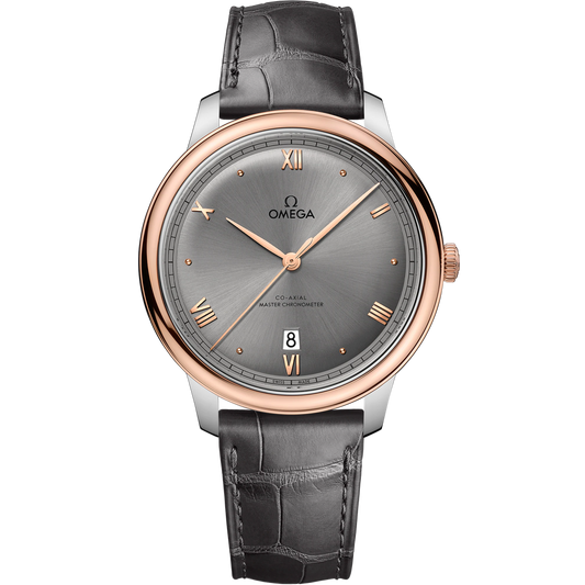 DE VILLE PRESTIGE 40 MM, STEEL - SEDNA™ GOLD ON LEATHER STRAP