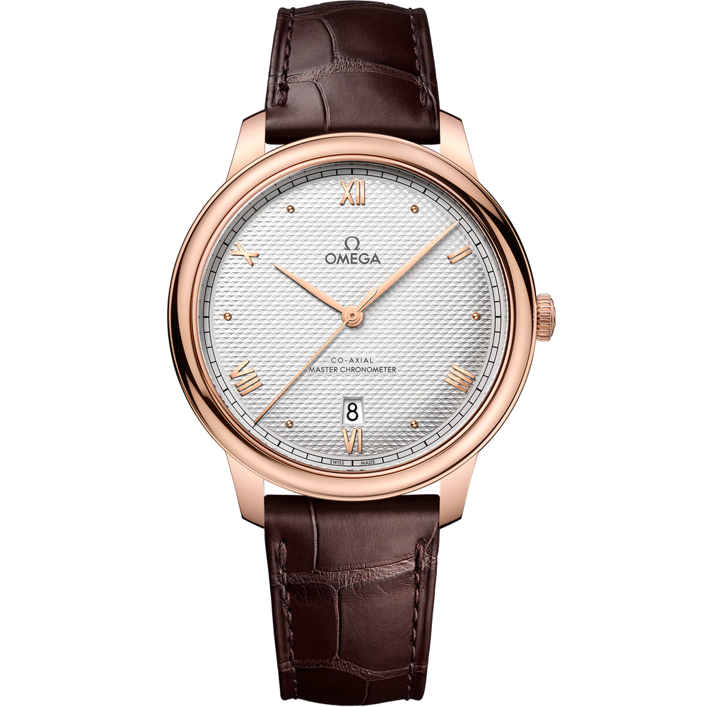 DE VILLE PRESTIGE 40 MM, SEDNA™ GOLD ON LEATHER STRAP