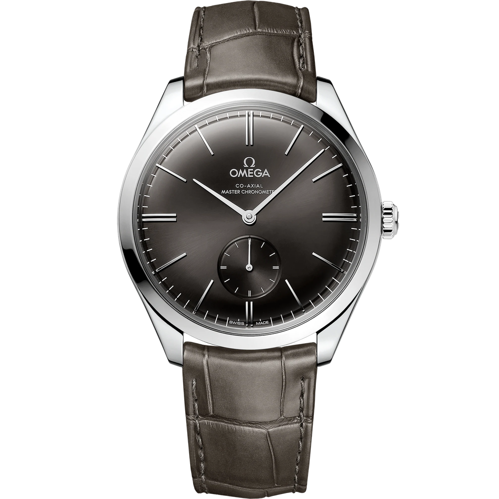 DE VILLE TRÉSOR 40 MM, STEEL ON LEATHER STRAP