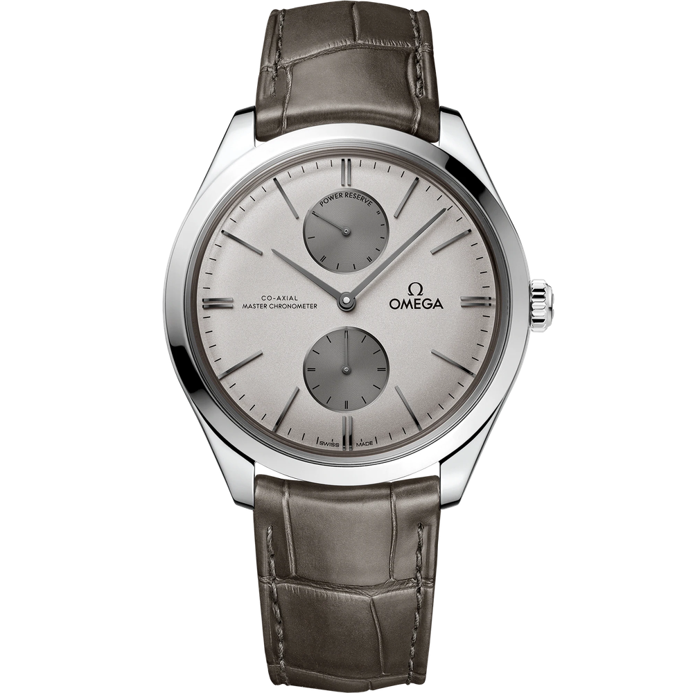 DE VILLE TRÉSOR 40 MM, STEEL ON LEATHER STRAP