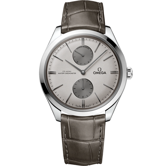 DE VILLE TRÉSOR 40 MM, STEEL ON LEATHER STRAP