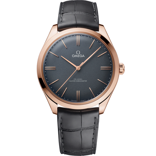 DE VILLE TRÉSOR 40 MM, SEDNA™ GOLD ON LEATHER STRAP