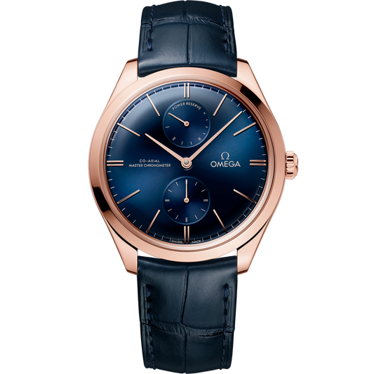 DE VILLE TRÉSOR 40 MM, SEDNA™ GOLD ON LEATHER STRAP