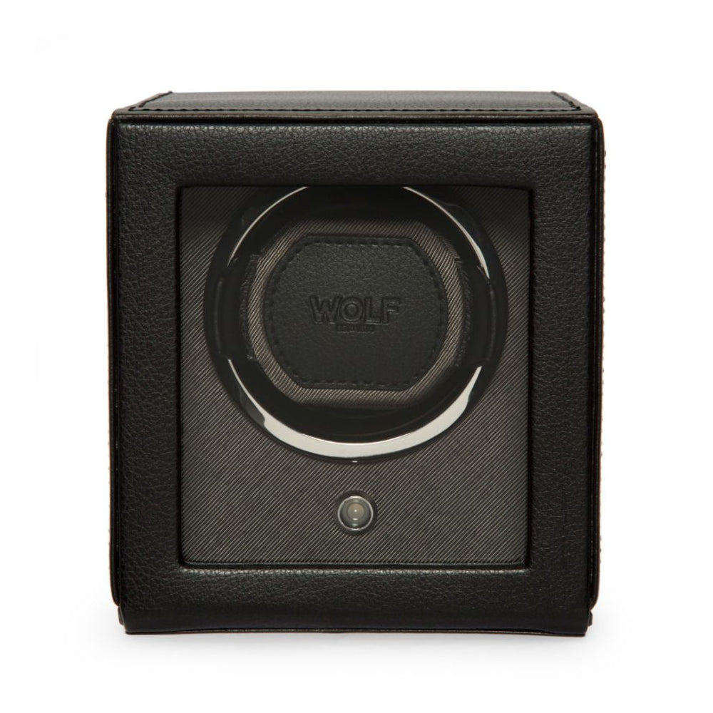 Black Single Watch Winder with Cover