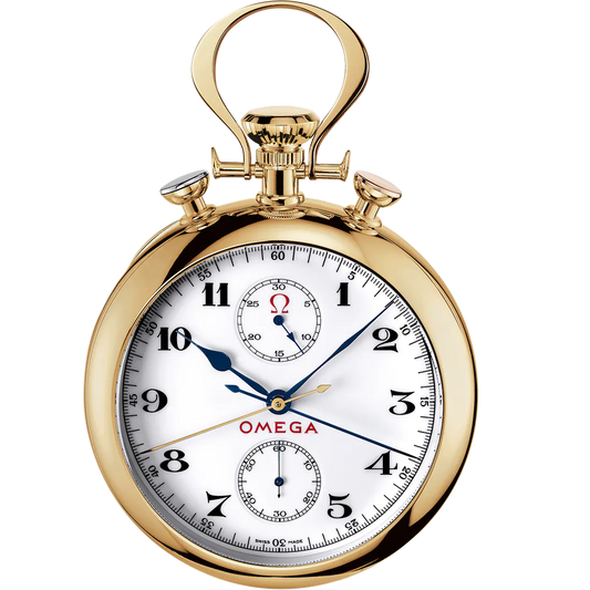 SPECIALITIES OLYMPIC POCKET WATCH 1932 70 MM, YELLOW GOLD
