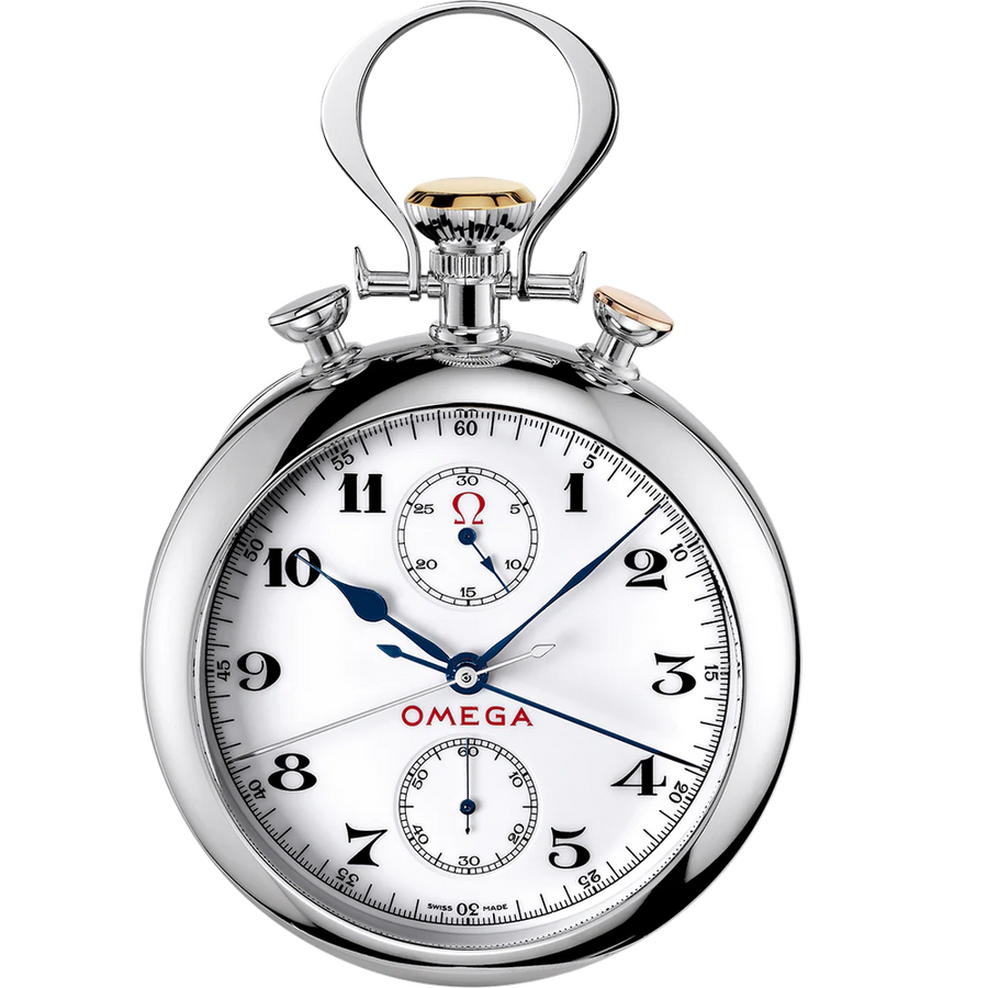 SPECIALITIES OLYMPIC POCKET WATCH 1932 70 MM, WHITE GOLD