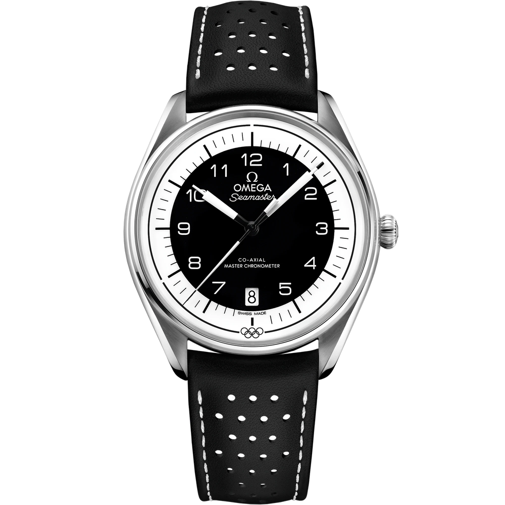 SEAMASTER OLYMPIC OFFICIAL TIMEKEEPER 39.5 MM, STEEL ON LEATHER STRAP