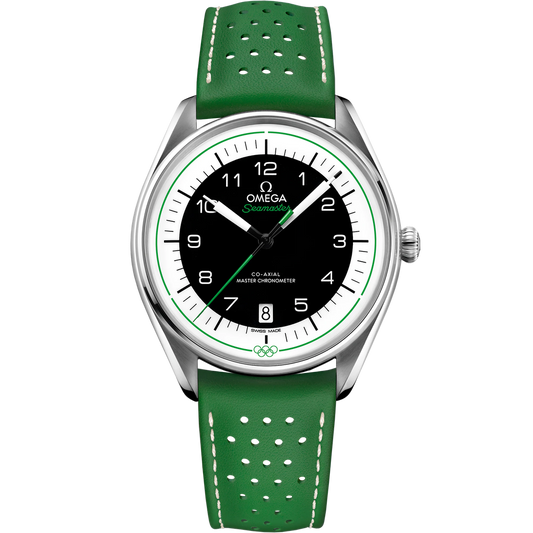 SEAMASTER OLYMPIC OFFICIAL TIMEKEEPER 39.5 MM, STEEL ON LEATHER STRAP