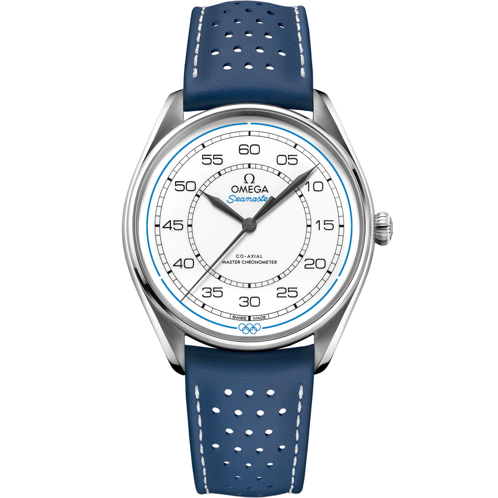 SEAMASTER OLYMPIC OFFICIAL TIMEKEEPER 39.5 MM, STEEL ON LEATHER STRAP