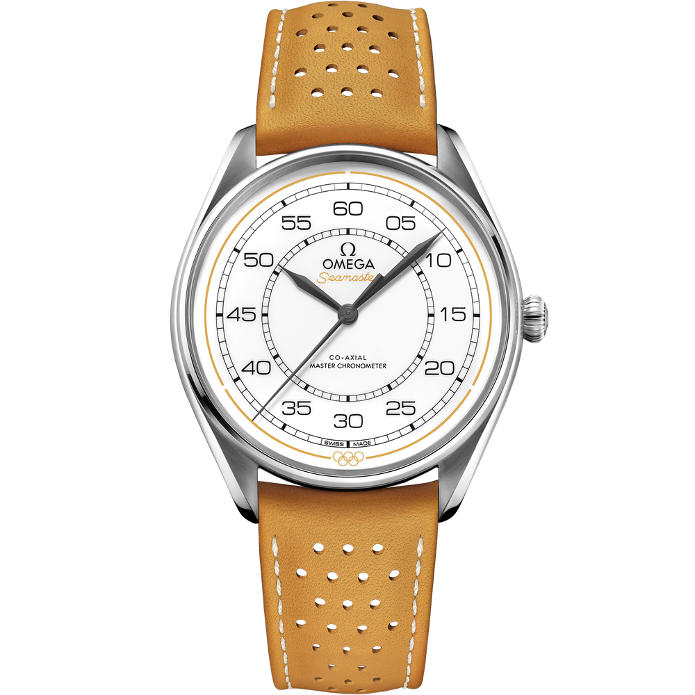 SEAMASTER OLYMPIC OFFICIAL TIMEKEEPER 39.5 MM, STEEL ON LEATHER STRAP