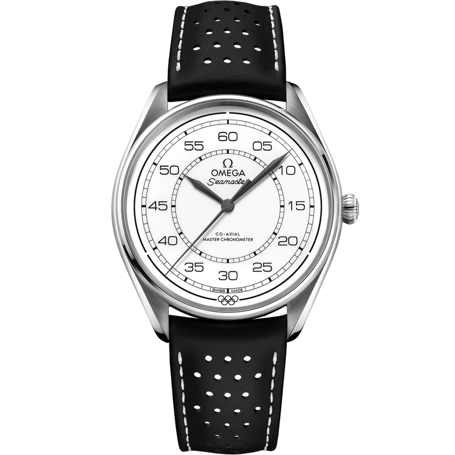 SEAMASTER OLYMPIC OFFICIAL TIMEKEEPER 39.5 MM, STEEL ON LEATHER STRAP