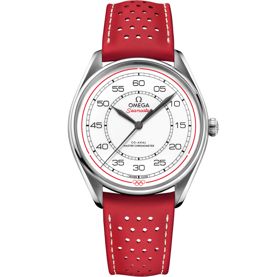 SEAMASTER OLYMPIC OFFICIAL TIMEKEEPER 39.5 MM, STEEL ON LEATHER STRAP
